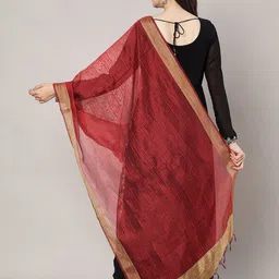 MUFFLY Woven Design Dupatta with Zari image 3