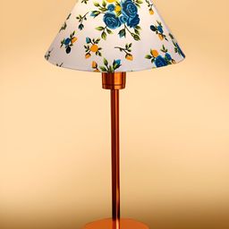 Devansh White Printed Metal Traditional Abstract Shaped Table Lamp-picture-29