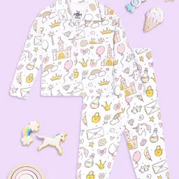 The Mom Store Unisex Kids Printed Night suit-picture-32