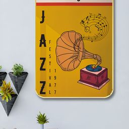 Myntra Elegant Homes Orange & Black Wood Jazz Wall Art-image-35