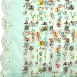 Kaizen TEXO FAB Printed Organza Dupatta with Sequinned image 2