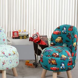 Shadowkart 2-Pcs Green & Blue Printed Wooden Anti-Flip Round Ottoman Pouffe-9