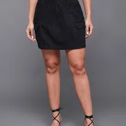 Miss Chase Denim Midi Straight Skirt-image-97