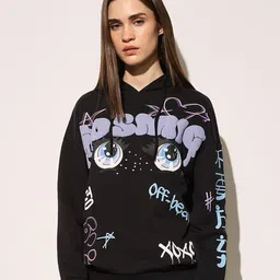 ONLY Women Typography Printed Hooded Sweatshirt-image-58