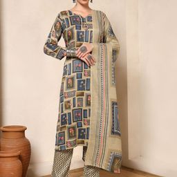 Spera Women Printed Regular Kurta with Trousers & Dupatta-image-22