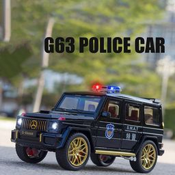 DEZICON Kids 1:24 Scale Diecast Metal Police Toy Car Light Sound Pullback Openable Door-35