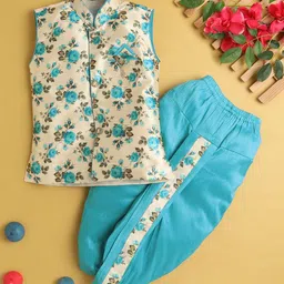 Jeetethnics Boys Floral Printed Regular Kurta with Dhoti Pants-33