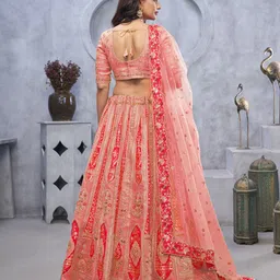ODETTE Embellished Sequinned Semi-Stitched Lehenga & Unstitched Blouse With Dupatta image 3