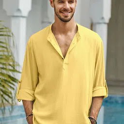 Fifth U Men Yellow Kurta-12