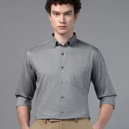 DON VINO Men Comfort Button-Down Collar Solid Cotton Slim Fit Formal Shirt-image-68