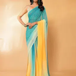 KALINI Ombre Poly Georgette Saree-picture-18