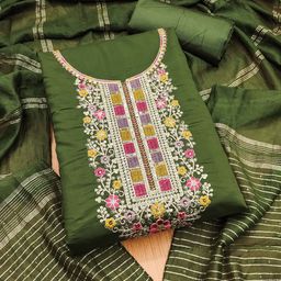 Rangtulika Ethnics Motifs Embroidered Unstitched Dress Material-picture-33