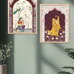 Kotart Brown & Maroon 2 Piece Wood Abstract Wall Paintings-picture-16