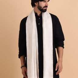 Tweedle Men Floral Woven Design Stole With Fringes-image-13