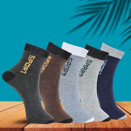 MJE Unisex Pack Of 5 Printed Anti-Odour Ankle-Length Socks-image-94