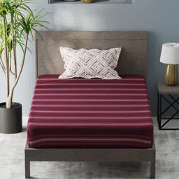 KOPA Red Striped 200 TC Single Bedsheet with 1 Pillow Covers-image-21