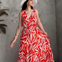 PIMU Print Fit & Flare Maxi Dress-image-8