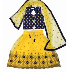 F Plus Fashion Girls Printed Semi-Stitched Lehenga & Unstitched Blouse With Dupatta-image-31