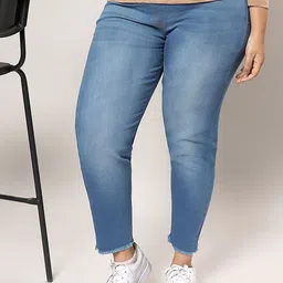 Instafab Plus Women Comfort Relaxed Fit Cotton Light Fade Stretchable Jeans-image-38