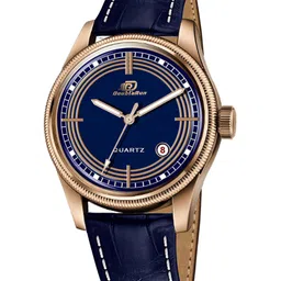 DOUBLERUN Men Dial & Leather Bracelet Style Straps Analogue Multi Function Watch H05N7003 image 2