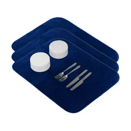 Aura 3-Pcs Blue Floor Microfiber Crockery Dish Drying Kitchen Mats-7