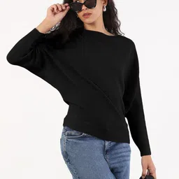 SHOWOFFFF Women Batwing Sleeve Cotton Top-picture-5