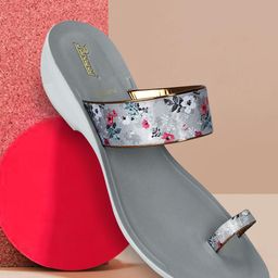 Paragon Women Floral Printed Open Toe Flats-7