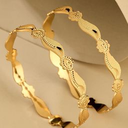ATIBELLE Set Of 2 Gold Plated Stone- Studded Bangles-43