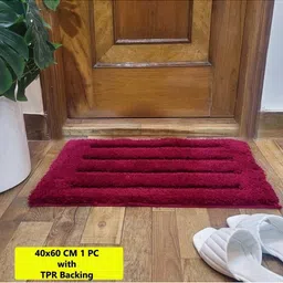 RJVT Red Microfibre 1400 GSM Bath Rugs-picture-34
