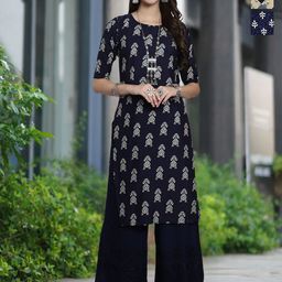 Moda Rapido Selection Of 3 Geometric Printed Round Neck Straight Kurtas-picture-7