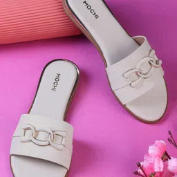 Mochi Women Open Toe Flats with Bows-35