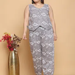 theRebelinme Women Printed Top with Trousers-image-4