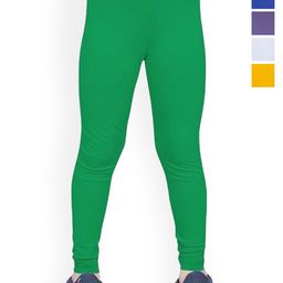 FRENCH KLEIDER Girls Pack Of 5 Mid-Rise Chudidar-Length Leggings-image-65