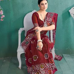 Moda Rapido Women Batik Block Printed Pure Cotton Saree-picture-13
