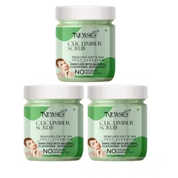 Newsio Set Of 3 Cucumber Exfoliation Scrub With Aloevera-100 g Each-25