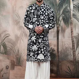 Sangria Floral Heavy Chikankari Work Kurta-picture-11