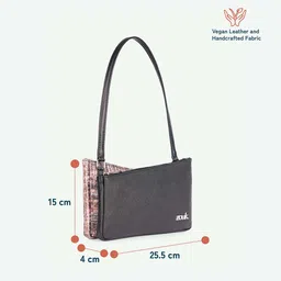 ZOUK Women Abstract Printed Baguette Shoulder Bag - Cashmere Noir (Copper) image 2