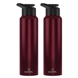 Speedex Maroon Set of 2 Stainless Steel Colourblocked Water Bottle-picture-4