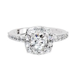 Sparkles 14K White Gold Diamond Studded Round Shaped Halo Diamond Ring -2.55 g-image-20