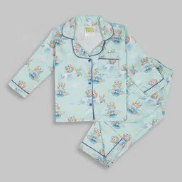 Pyjama Party Kids Printed Pure Cotton Shirt & Pyjama Night suit-picture-37