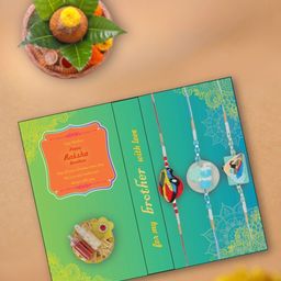 Yellow Bee Set Of 3 Wraparound Rakhi With Roli Chawal-32