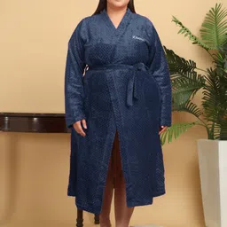 KLOTTHE Self Design Woolen Bath Robe With Belt-image-42