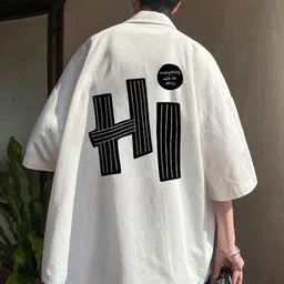KPOP Men Original Oversized Fit Typography Printed Spread Collar Cotton Casual Shirt-image-73