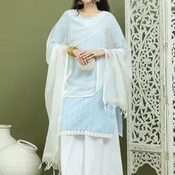 Jompers Geometric Printed Straight Kurta With Palazzo And Dupatta-picture-16