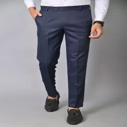 Haul Chic Men Smart Slim Fit Trousers-image-30