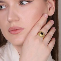 Dua Black Brass Finger Ring-52