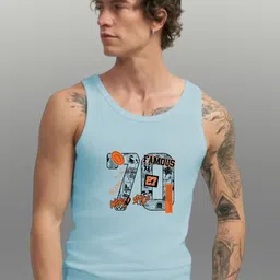 Uniplanet store Printed Scoop Neck Gym Vest UVM-70FAMOUS-SKBL-S-image-46