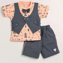 TINY BINY Boys Printed T-shirt with Shorts-image-45