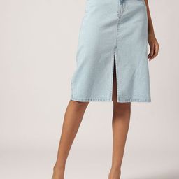 Belliskey Denim A-Line Knee length Skirt-image-19