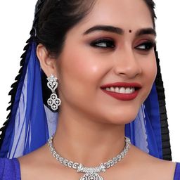 VATSALYA creation Rhodium-Plated Artificial Stones Alloy Jewellery Set-image-77